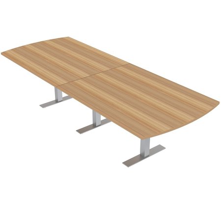 SKUTCHI DESIGNS 10 Person Arc Rectangle Modular Conference Table, Metal T-Bases, 4X10, Driftwood HAR-AREC-46X119-T-XD21
